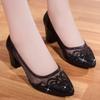 Fashion Pointed Toe Hollow Breathable Mesh Ladies Pumps Summer With Medium Heels Women's Shoes Casual Chic and Elegant 39 Shoe Wholesale