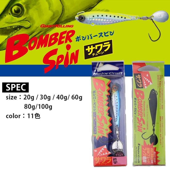 Major Craft Metal Jig Giant Killing Bomber Spin 60g #12 Pink Candy (Keimura)