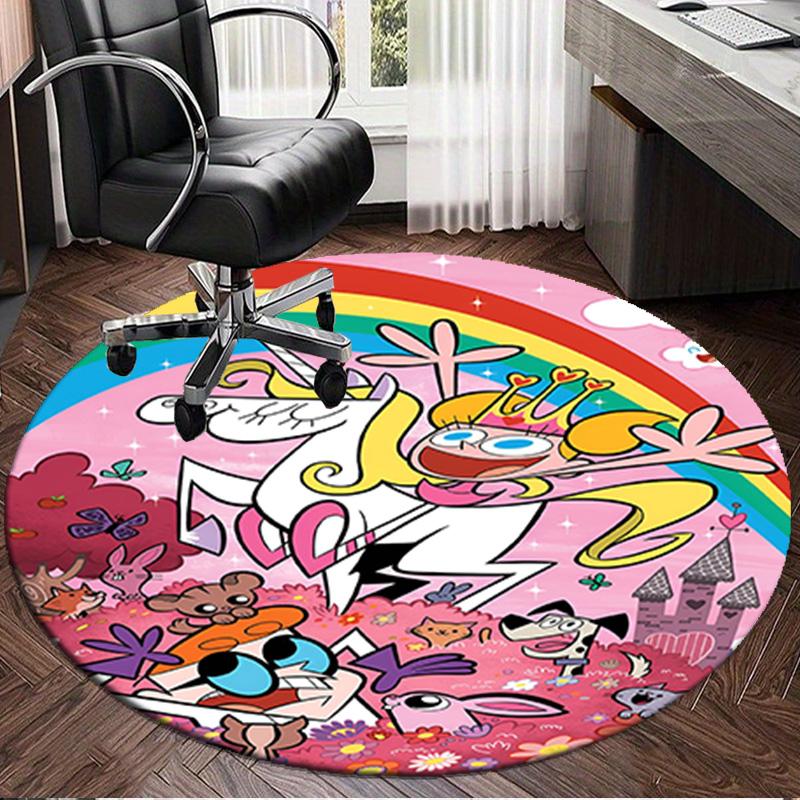 Dexter Power Adventure Round Rug for Livingroom,Bedroom, Palyroom, Chair Rug, Area rug, Circle Carpet, Large Size Fan Christmas gift