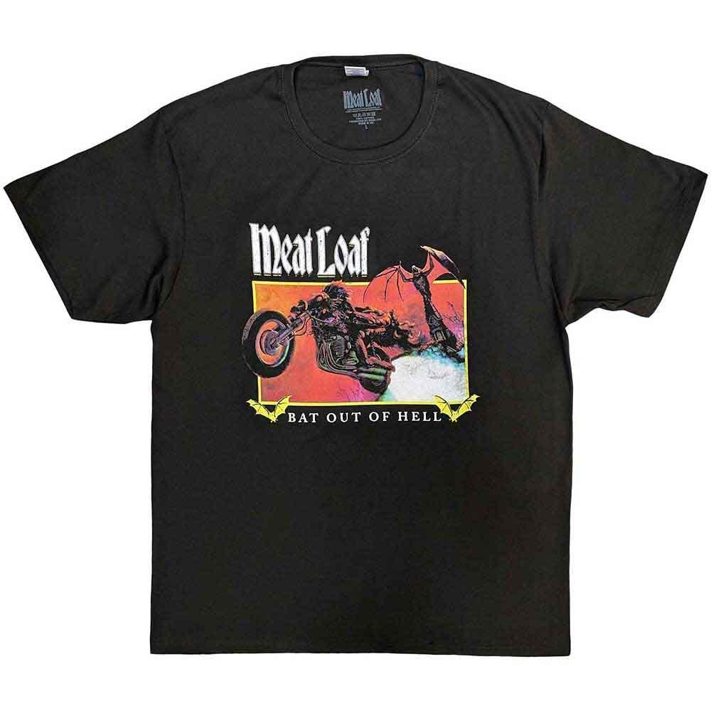 Meat Loaf Bat Out Of Hell Rectangle T-Shirt Grey New