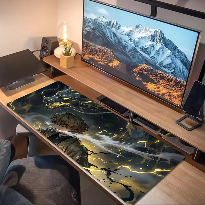 Zenitsu Agatsuma Print Cushion Non-slip Laptop Tablet Big Mousepad XXL Mat Mini PC Playmat With Lock edge