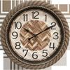 12-дюймовые Имитация плетеного ротанга корпус Циферблат с римскими цифрами Ретро настенные часы Европейские и американские Ретро Модные настенные часы Кварцевые часы