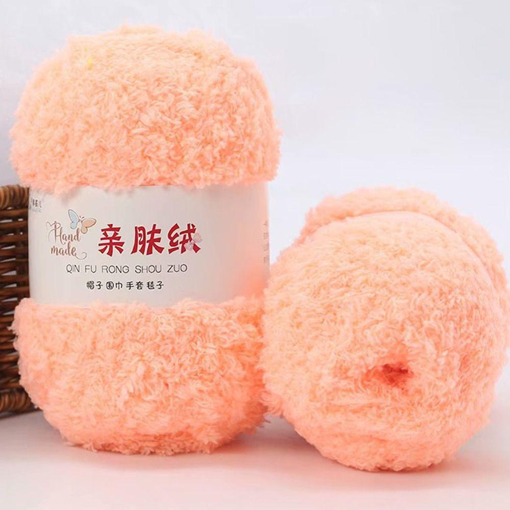 Yarn Crochet Hand Knitting Thick Line Fluffy Wool Yarn Towel Threads Scarf Sweater Coral Velvet