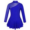 Children Figure Skating Dress Long Sleeves Mock Neck Ice Skating Gymnastics Competition Costume