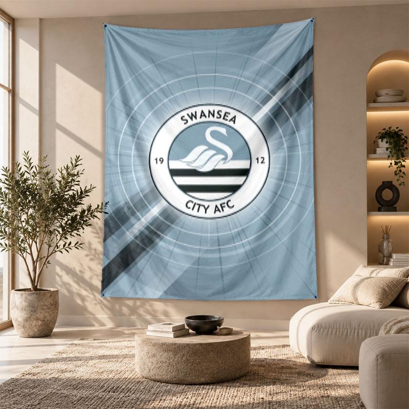Decorative Tapestry,Swansea City Printed Wall Art, Lightweight Wall Hanging For Bedroom Background