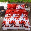 Festive Santa Claus Duvet Cover Set - Red Christmas Brushed Bedding With Double-Sided Print - Perfect New Year Gift for Family