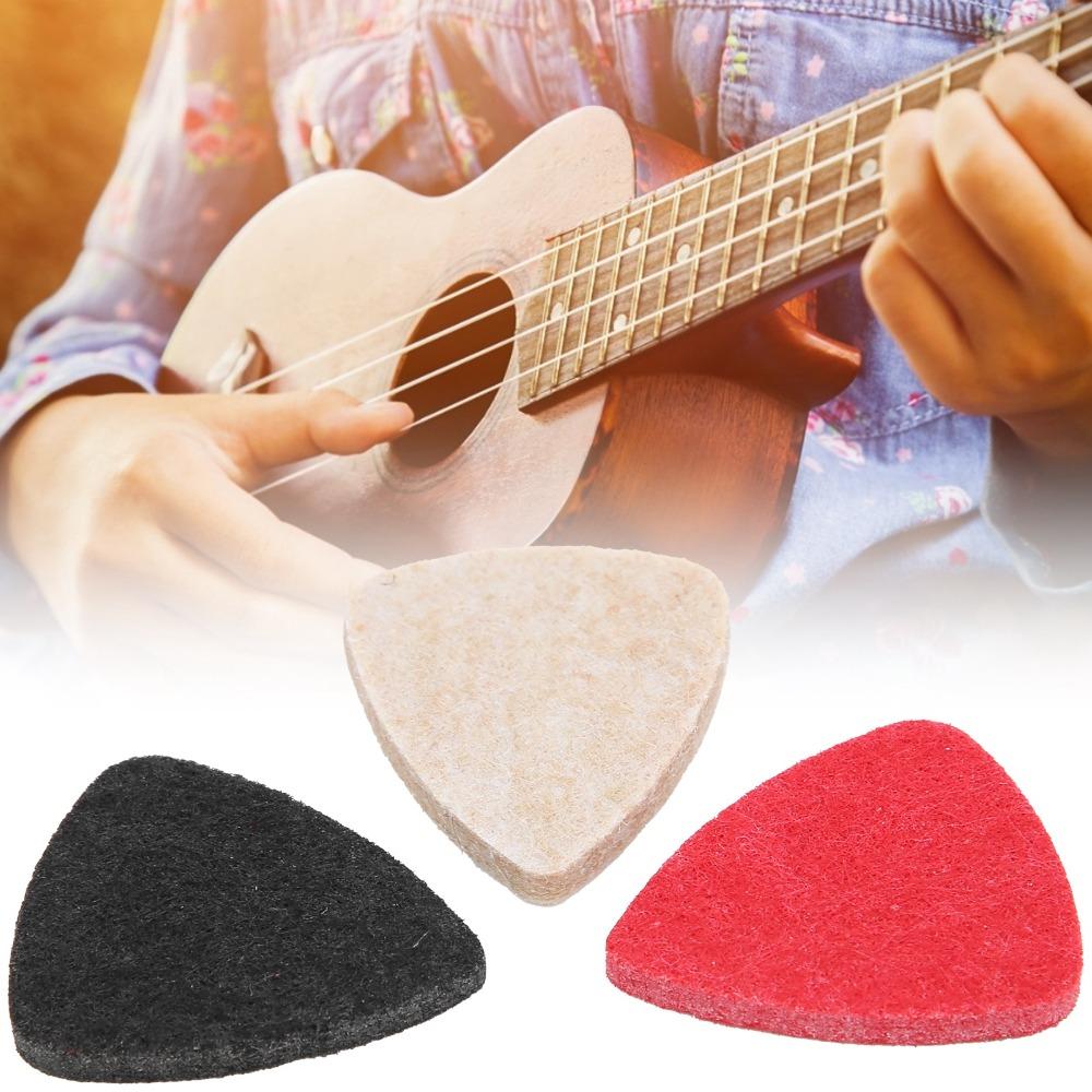 3PCS Mixed Color Felt Guitar Picks Wool Felt Material Music Instrument Accessories  For Practicing