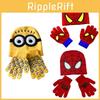 Stylish Children's Spiderman Minions Knitted Hat And Gloves Winter Warm Suit