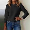 Women's Fashion Casual Loose Pullover Solid Color Round Neck Long Sleeve Knit Sweater