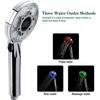 Pommeau de Douche LED, 3 Couleurs Douchette Douche avec Affichag de Temprature, Douchette Douche Salle de Bain, Pommeau Douche Economiseur D'eau, Tte 