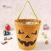 Сумка для конфет на Хэллоуин, форма летучей мыши, жуткий принт, большая емкость, контрастный цвет, праздничный 3D визуальный эффект, корзина для конфет на Хэллоуин