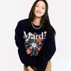[Mardi mercredi] Толстовка Flowermardi Blossom_navy Белый