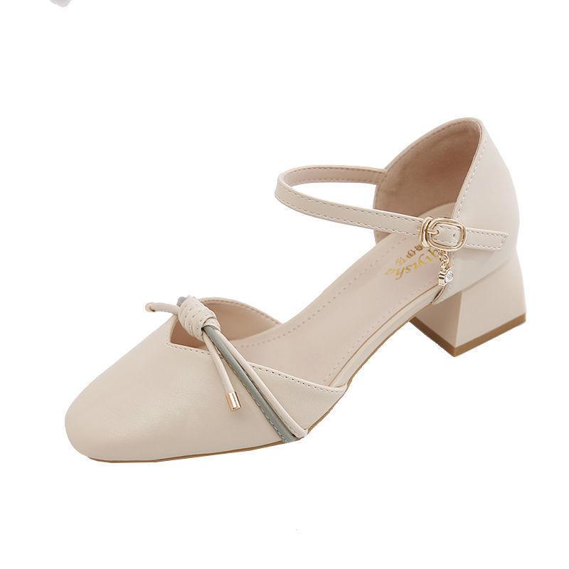 Летние элегантные женские туфли на среднем каблуке, женские туфли-лодочки, босоножки, удобная обувь для вечеринок