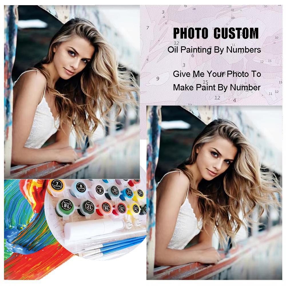 Фото на заказ Масляная живопись по номерам Картины Рисование Холст Раскрашивание Семейный портрет Домашнее украшение DIY Подарок