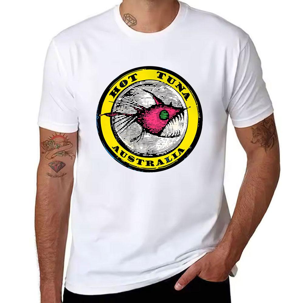 Unisexs Hot Tuna Australia Graphic Cotton Tshirt Vintage Style Fish Print Casual Short Sleeve Tee For Guys