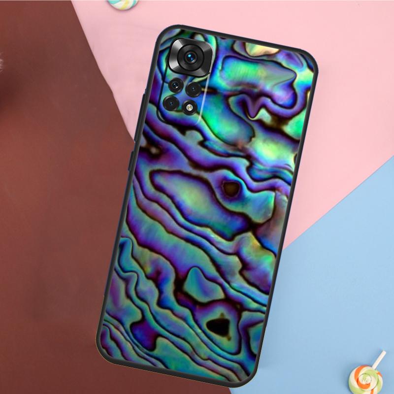 Чехол с текстурой раковины моллюска Абалон для Xiaomi Redmi Note 13 14 Pro 12 11 9 10 9S 10S 11S 12S Redmi 14C 10C 12C 13C