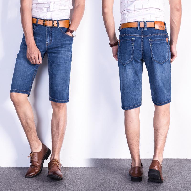 Classic Capris Elastic Summer Men's Denim Shorts Versatile Men's High Waist Large Size Jeans Men's