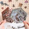 4 Sets DIY 3D House Stickers with Tweezer Make Your Own Mini Room Scene Supermarket Coffee Shop Restaurant Bookstore Scene Stickers Adult Kids Stress