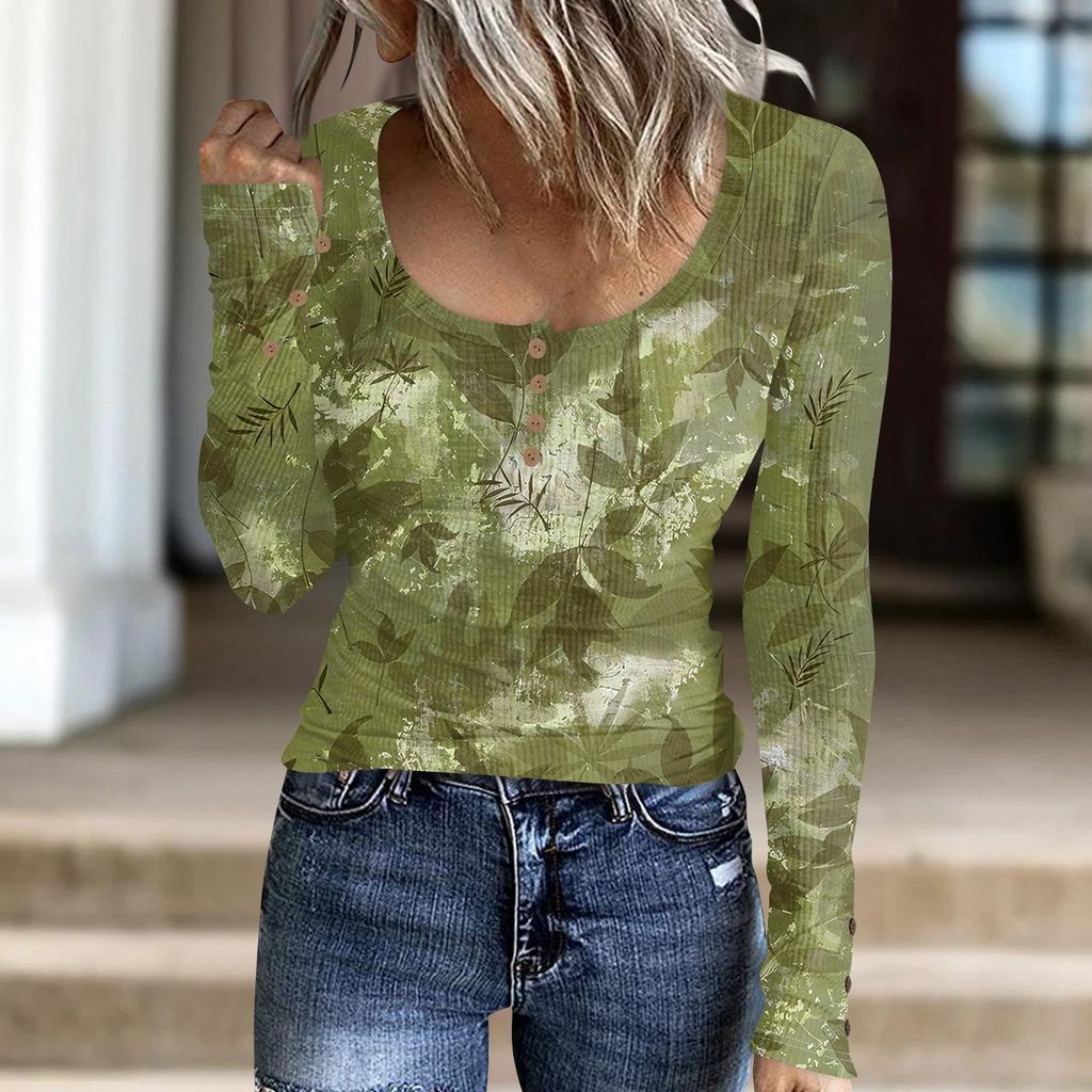 Женский модный повседневный свитер с длинными рукавами и воротником-стойкой с принтом на пуговицах