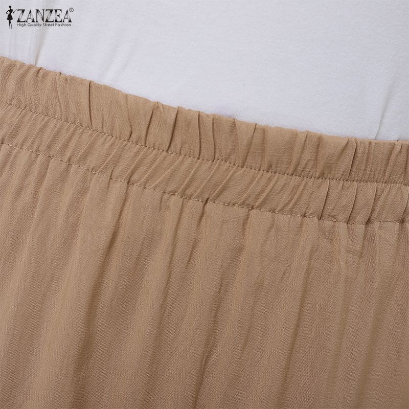 ZANZEA Женские повседневные свободные летние длинные юбки с эластичной резинкой на талии