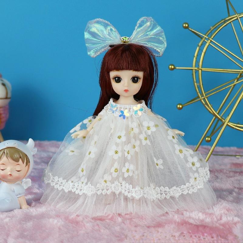 Мини-подвижная 13-шарнирная кукла 17 см, игрушка для девочек, 3D большие глаза, BJD принцесса, полная одежда, коллекция платьев, детская кукла в подарок