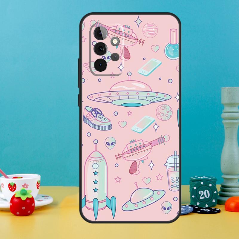 Alien Kawaii Art Case For Samsung Galaxy A15 A16 A05 A26 A36 A56 A52 A53 A33 A13 A34 A54 A14 A35 A55 A22 A32