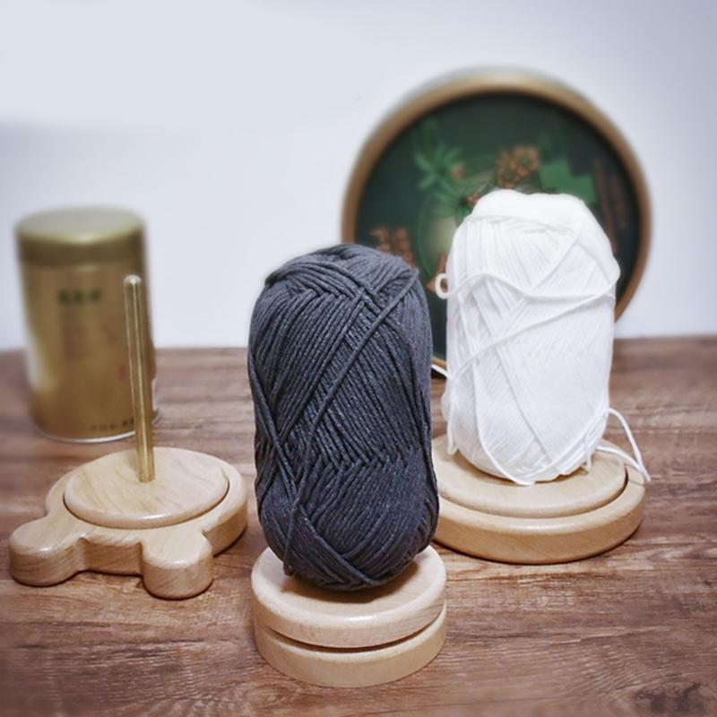 Rotating Wood Yarn Holder for Knitting and Crocheting Project Light Weight Portable Wood Yarn Dispenser Yarn Spool Stand