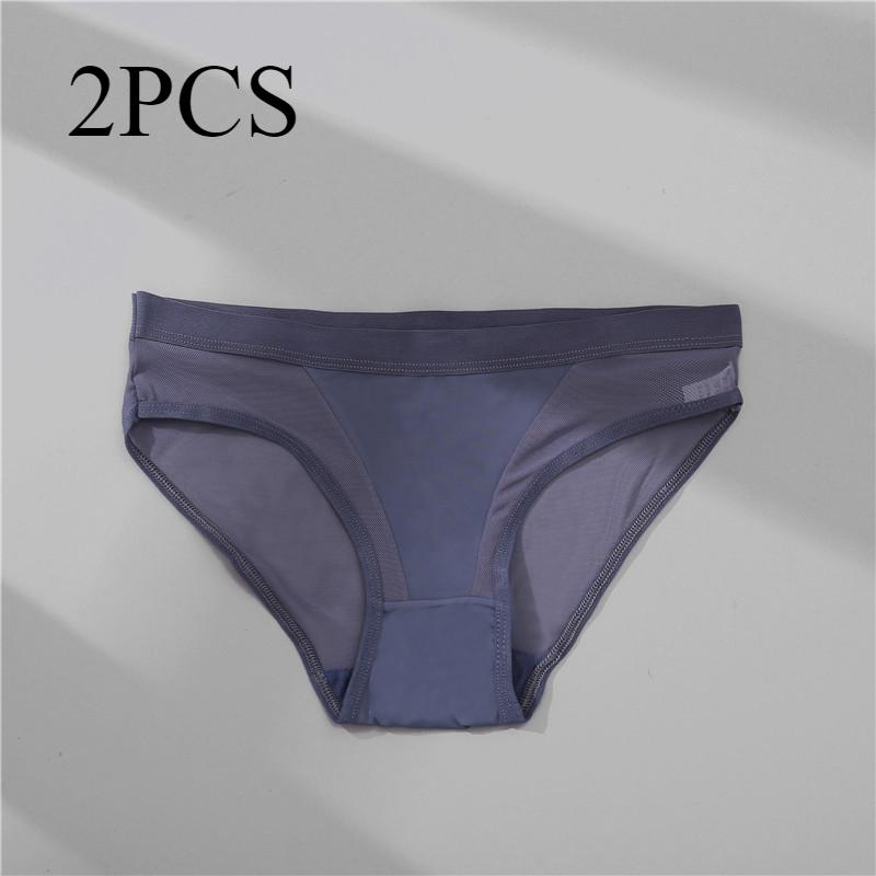 Высокоэластичные летние ультратонкие сетчатые трусики для женщин, бесшовные, дышащие, спортивные, фитнес-сумка, хлопковые, сексуальные, треугольные трусики