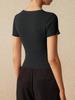 Women's Ribbed Knit Cropped Cardigan Short Sleeve Button Down Slim Fit Sweater Top