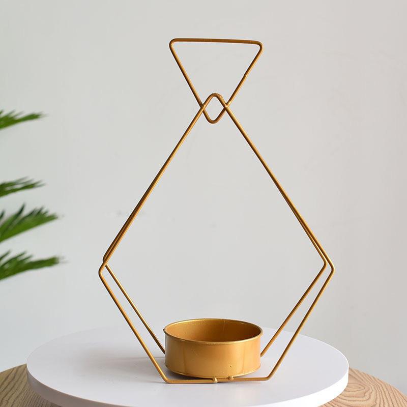 Iron Art Flower Basket Vase Hydroponic Container Golden Metal Flower Pot Stand Flower Arrangement Wedding Living Room Home Decor