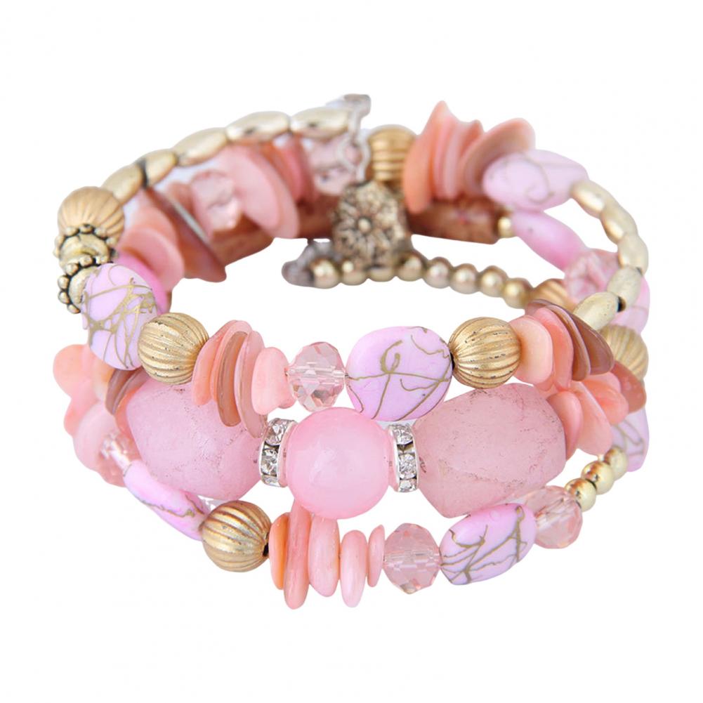 Богемский браслет Богемский многослойный браслет из камней с регулируемым эластичным шнуром Унисекс Ретро этнические украшения на запястье с изображением