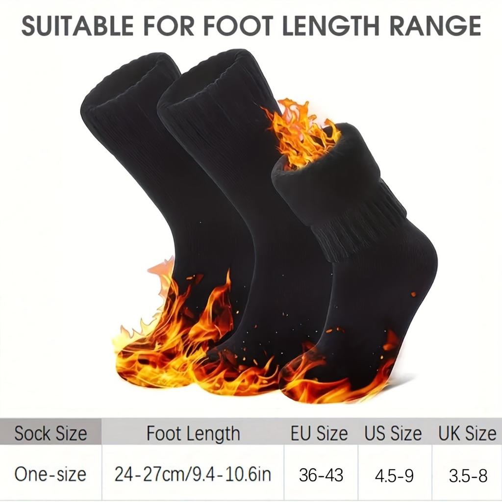 3 Pairs of Women's Ski Warm Boot Socks - Thick Winter Cold-proof Socks with Elastic Rib Pockets, Machine Washable, Mixed Colors