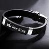 2Pcs/Set Crown Her King His Queen Trendy Sport Silicone Couple Bracelet Bangle Lover Bracelets Gift