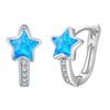 StoryMidir серьги-звездочки опалово-синие Совместимы с металлической аллергией серебро 925 кольцо платиновое покрытие серьги-кольца серьги-звездочки женские Рождество