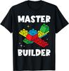 Master Builder Kids Building Blocks Brick Toy Master Builder T-Shirt Streetwear Graphic T Shirts Men Clothing Camisetas