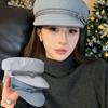 Ретро Японская Беретка Британский Стиль Джинсовая Восьмиугольная Шляпа Шляпа Художника Женская Повседневная Плоская Шляпа-Кепка Синий Темно-синий Стиль Восьмиугольная Шляпа