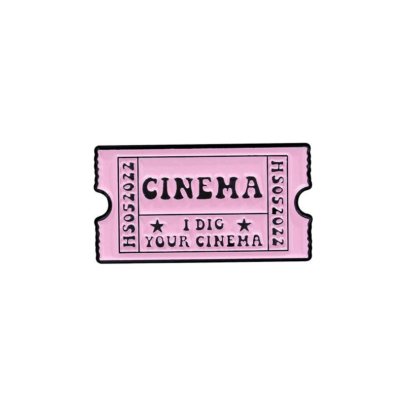 Металлическая брошь-булавка CINEMA с эффектом капающего масла, Эмалированный значок, Декоративная булавка для одежды, рюкзака, Аксессуары, Декор