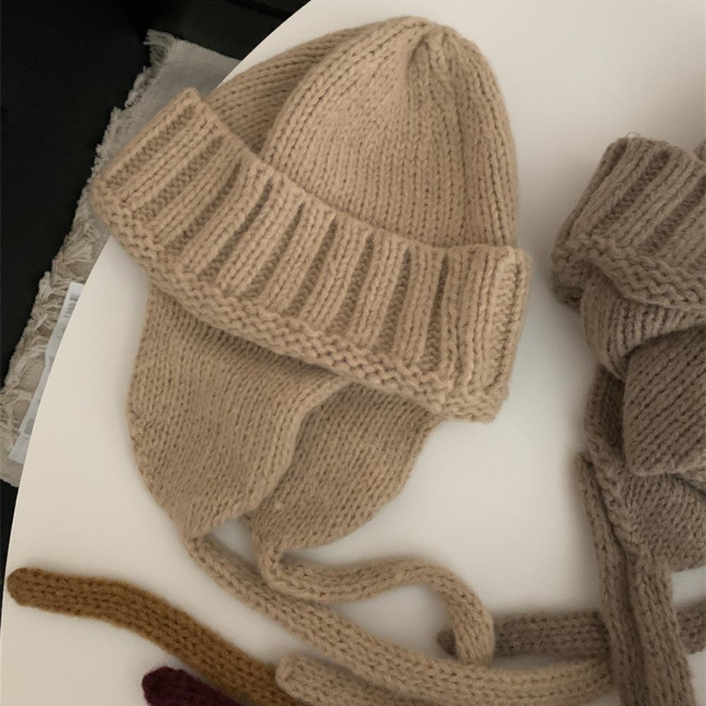 Knitting Knitted Trapper Hat Elastic Outdoor Warmer Knitted Hats Fashion Knitted Wool Flying Hat