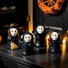 Cute Dark Aesthetic Room Accessories Halloween Ghost Figurine, Spooky Black Robe Statue, Party Table Centerpieces Skull Resin Ornament for Home
