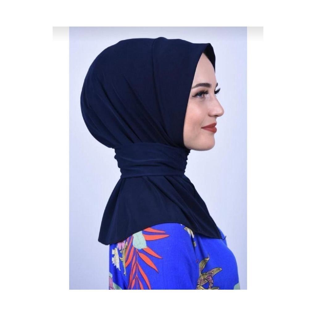 Snap Cap Hijab Swimsuit Top Matching Sea And Pool Bonnet Hijab