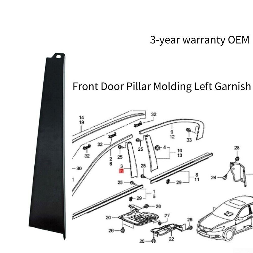 72470-TA0-A01 Window Pillar Trim Black Plastic Durable