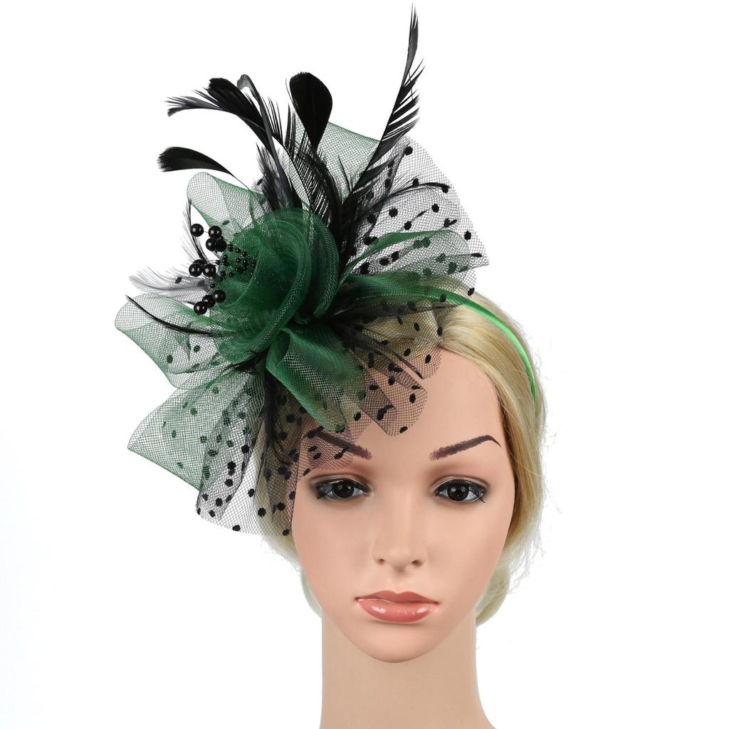 Hair Accessories Mesh Flower Hair Fascinators Wedding Feathers Hair Clip Fascinator Hat Tea Party Headband Alice Headband Clip