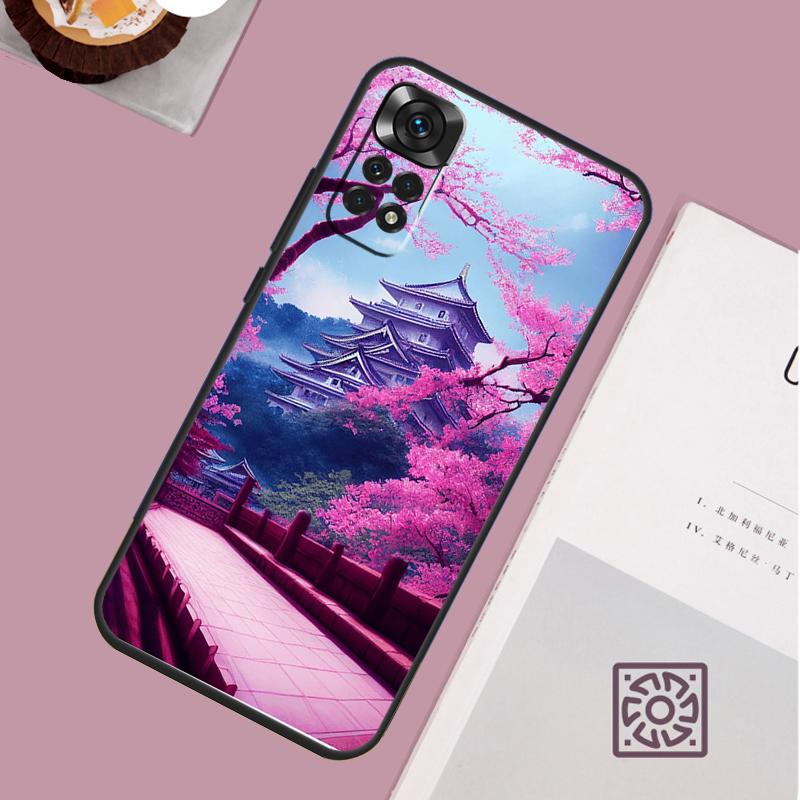 Японское искусство Храм Сакура Чехол для телефона Для Redmi Note 13 Pro 12 11 10 9 8 Pro 9S 10S 11S 12S 10A 9C 10C 12C 13C Чехол