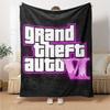 1 шт. Мягкое фланелевое одеяло Grand Theft Auto с дизайнерским принтом. Уютное одеяло для всех сезонов, идеально подходит для дивана, кровати, офиса