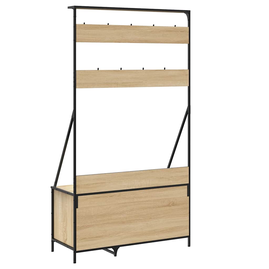 Vidaxl Wieszak Na Ubrania Z Miejscem Na Buty, Dąb Sonoma 100X41X184 Cm