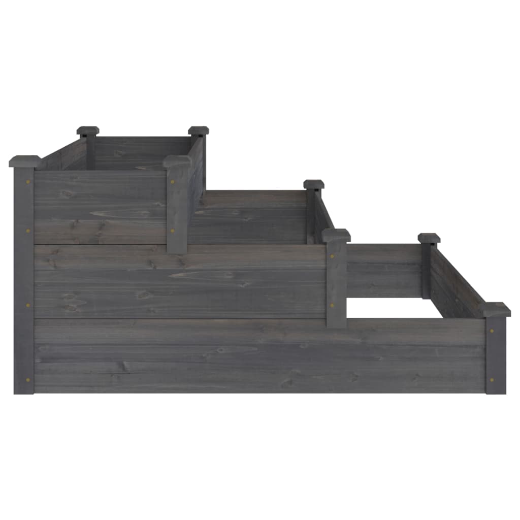 vidaXL Hochbeet Grau 120x120x56 cm Massivholz Tanne