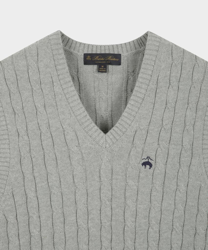 Хлопковый вязаный жилет Brooks Brothers (серый) (Bbwvmbg105)