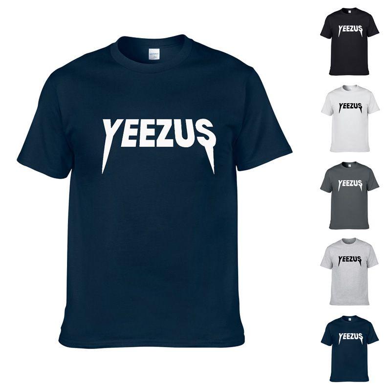 Классическая мужская футболка с коротким рукавом с надписью Yeezus из премиальной смесовой ткани