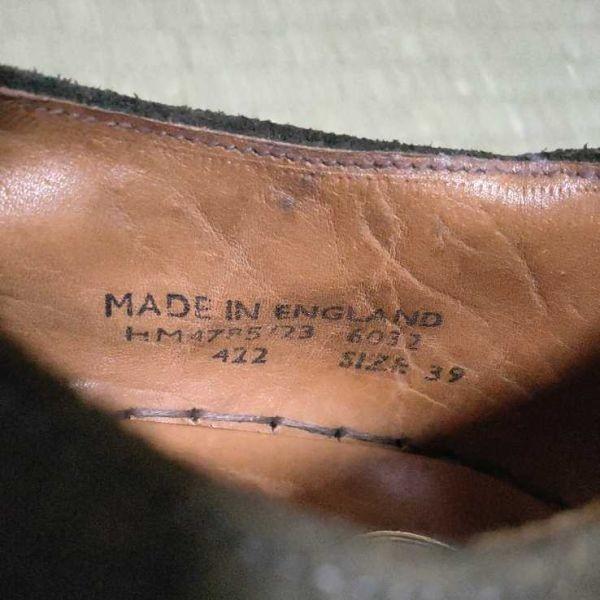 70s-80s? England Vintage Westleys Suede Dress Shoes Crepe Sole Olive Brown 39 / 24.5(USED)