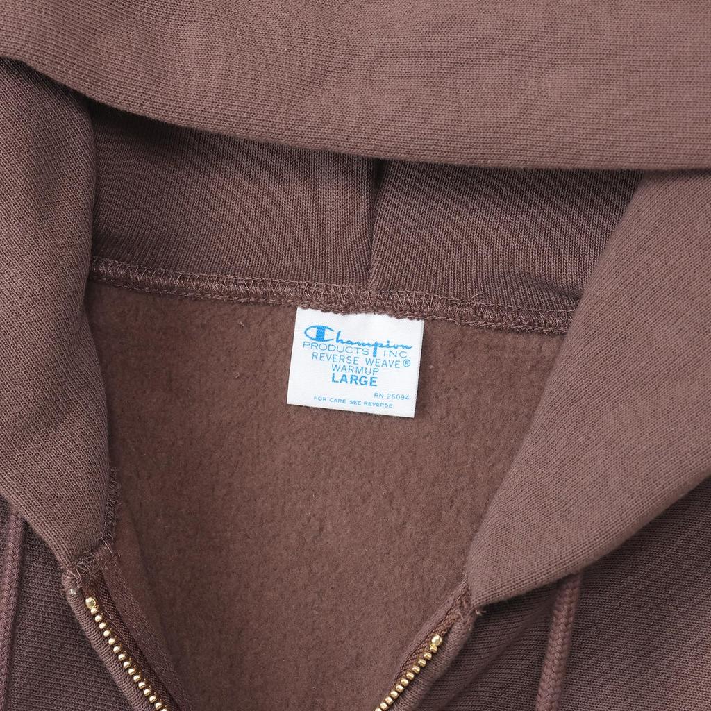 Парка с длинным рукавом и застежкой-молнией One Point Logo с капюшоном, толстовка среднего коричневого цвета [Champion], плотность 11,5 унций(р) ОБРАТНОЕ ПЛЕТЕНИЕ(р) C3-Z109 Мужской